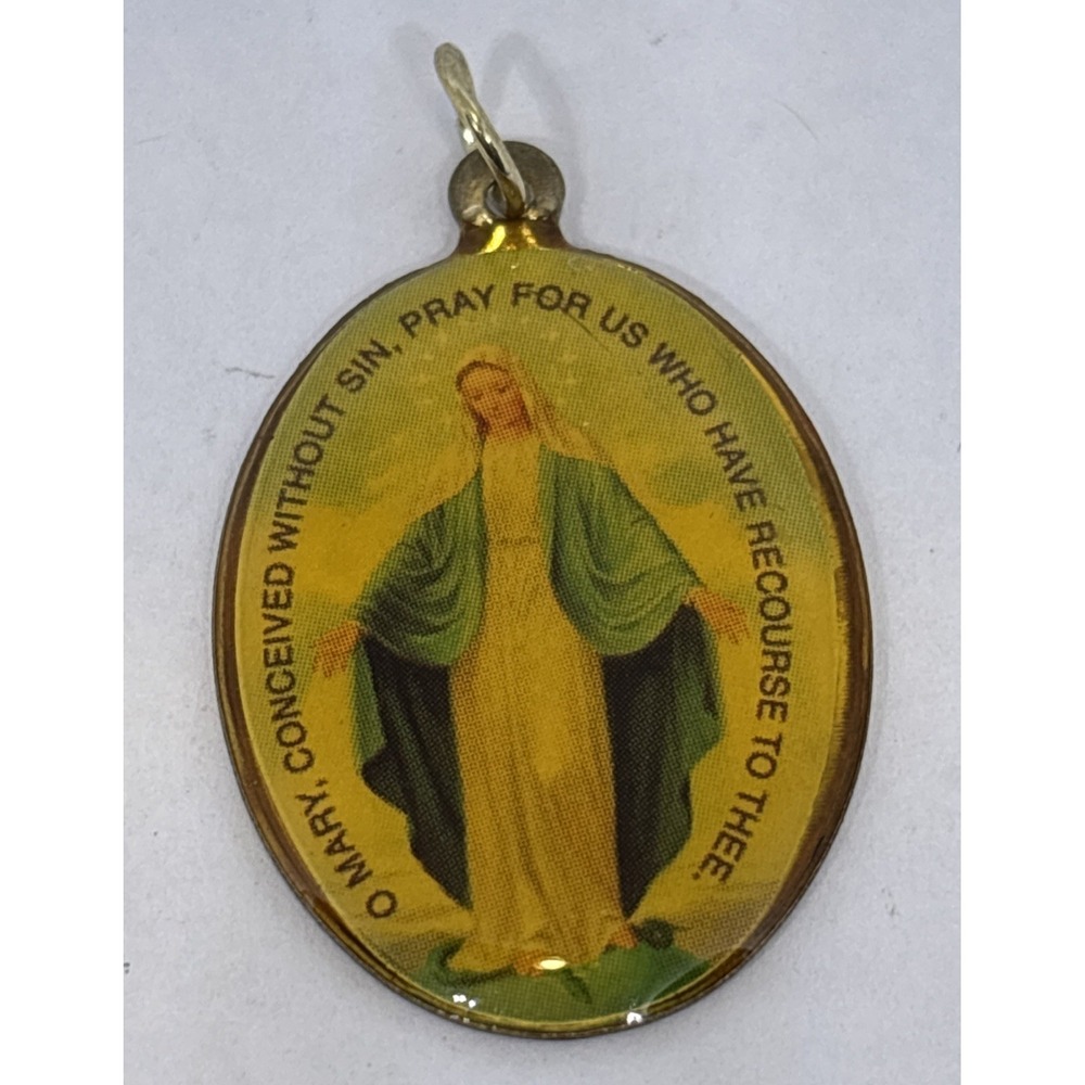O Mary Conceived Without Sin Pray For Us Religious Pendant Color